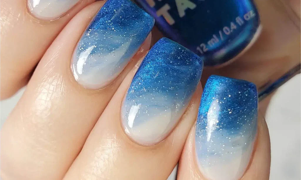 Nail art examples — subtle and detailed designs side by side