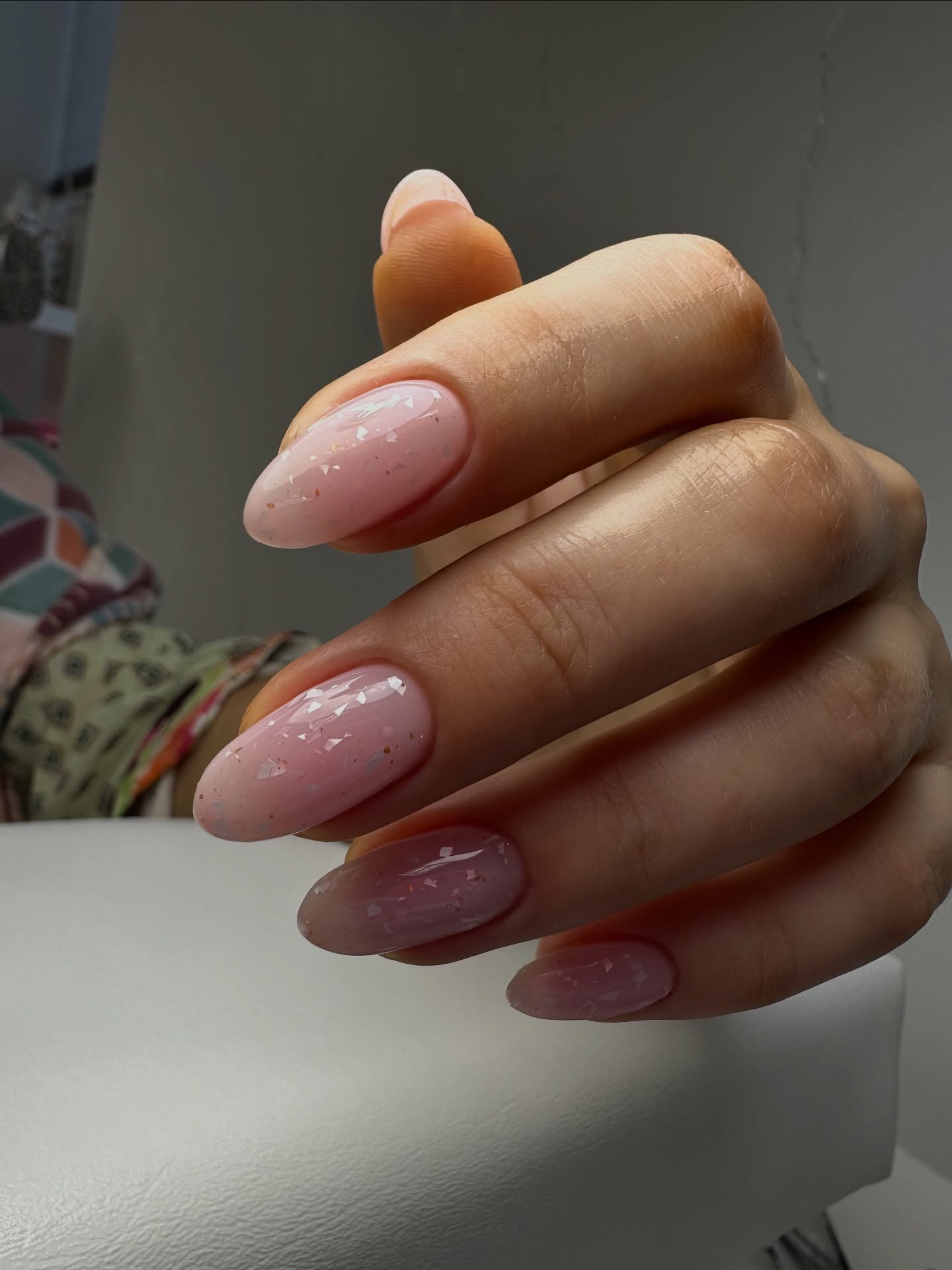 Russian manicure result — neat cuticles, glossy finish
